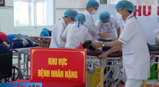 QUẢNG NGÃI: Diễn tập quy mô lớn điều tra, xử lý ngộ độc thực phẩm  bếp ăn tập thể trong khu công nghiệp năm 2025