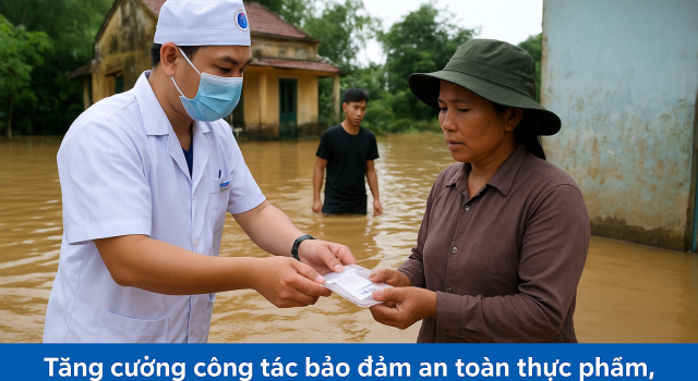 Tăng cường công tác bảo đảm an toàn thực phẩm, phòng chống ngộ độc thực phẩm do bão, lụt 2025